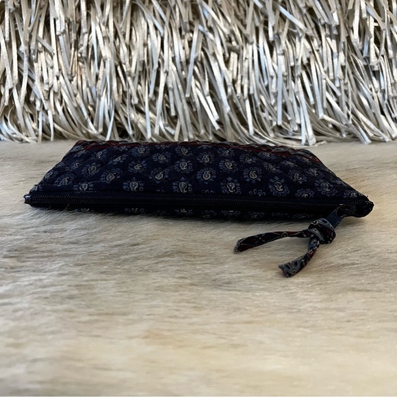 Vintage VERA BRADLEY 1998 Classic Navy Cosmetic Case Maroon Paisley Travel - Picture 7 of 12